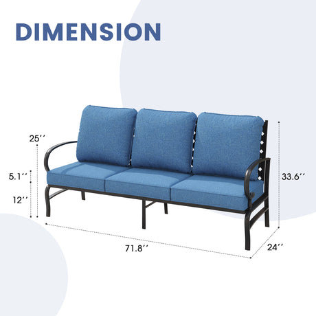 Vicllax Outdoor Patio Conversation Sofa, Love Seat Glider, and Swivel Chairs
