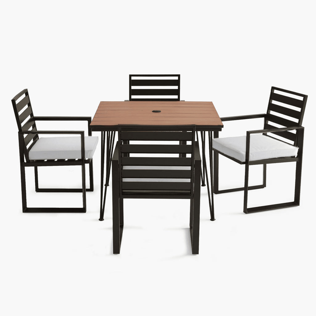 outdoor dining set patio dining table for 4 6 and metal chairs with cushion