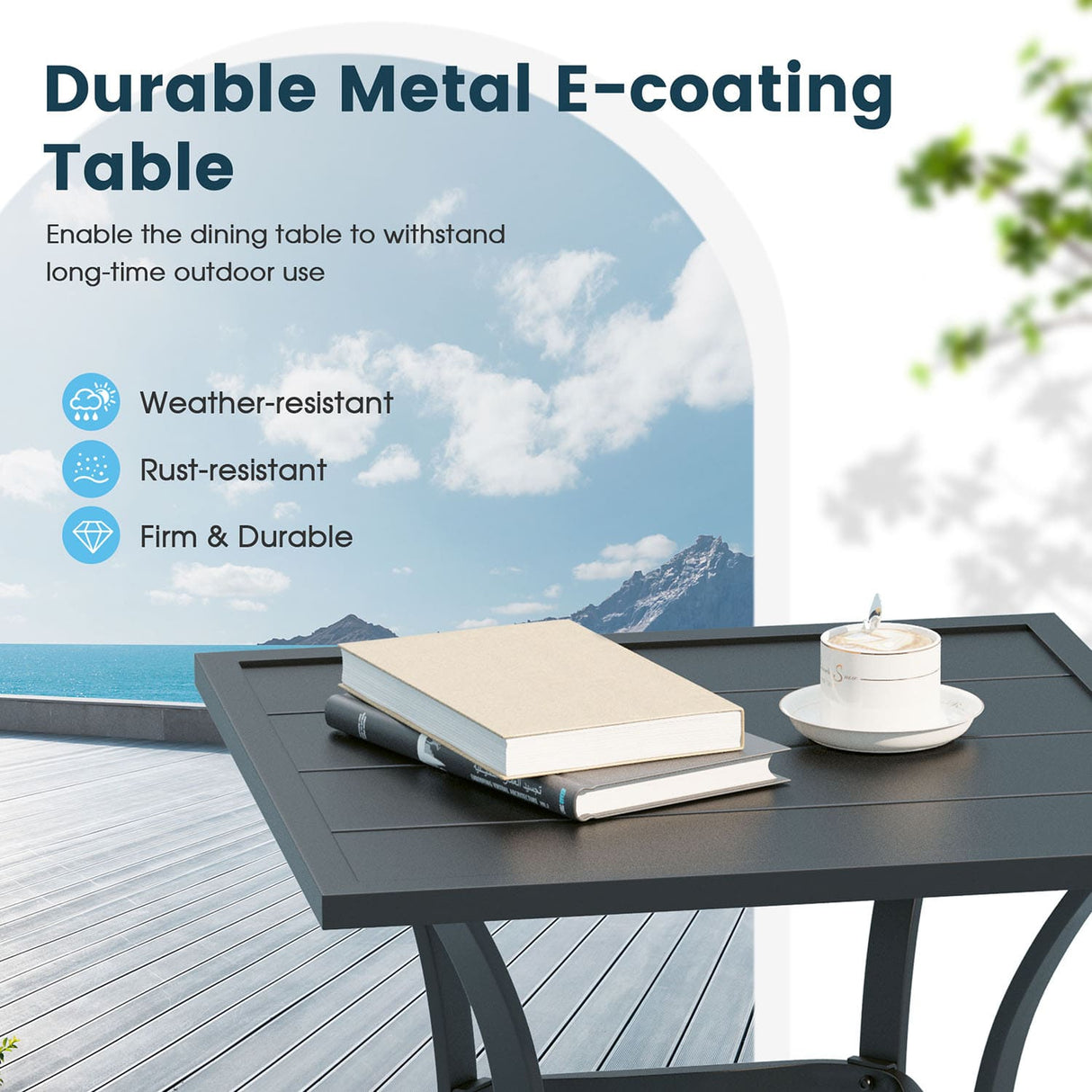 Outdoor Metal Round Side End Table