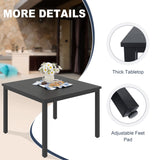 Vicllax Outdoor 40.2“ Dining Table Set of 4, Square Table with Swivel Dining