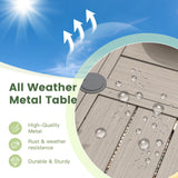 VICLLAX 7/9/11 PCS Patio Dining Table Set, Round Metal Table and Stackable Sling Chair