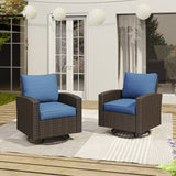 Vicllax Wicker Outdoor Conversation Sofa, Love Seat Glider, Chairs and Ottomans