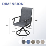 Vicllax Patio Swivel Chairs Set of 2/4/6, Outdoor 360 Degree Metal Swivel Sling Chairs