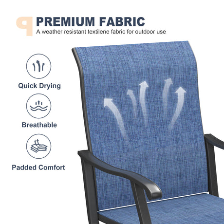 Vicllax Juego de sillas de comedor para patio de 2/4/6, silla de comedor giratoria para exteriores con respaldo alto 