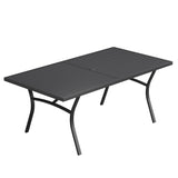 Vicllax Outdoor Metal Dining Table for 8 with Umbrella Hole, 70.9" Rectangular Dining Table
