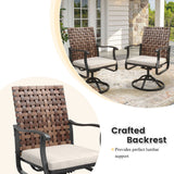Vicllax 7 pcs Outdoor Dining Set, Rectangular Metal Table and Sienna Swivel Chairs