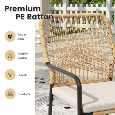 Vicllax Round Patio Dining Table for 10,  63" Outdoor Large Metal Round Table and Alora Stackable Chair