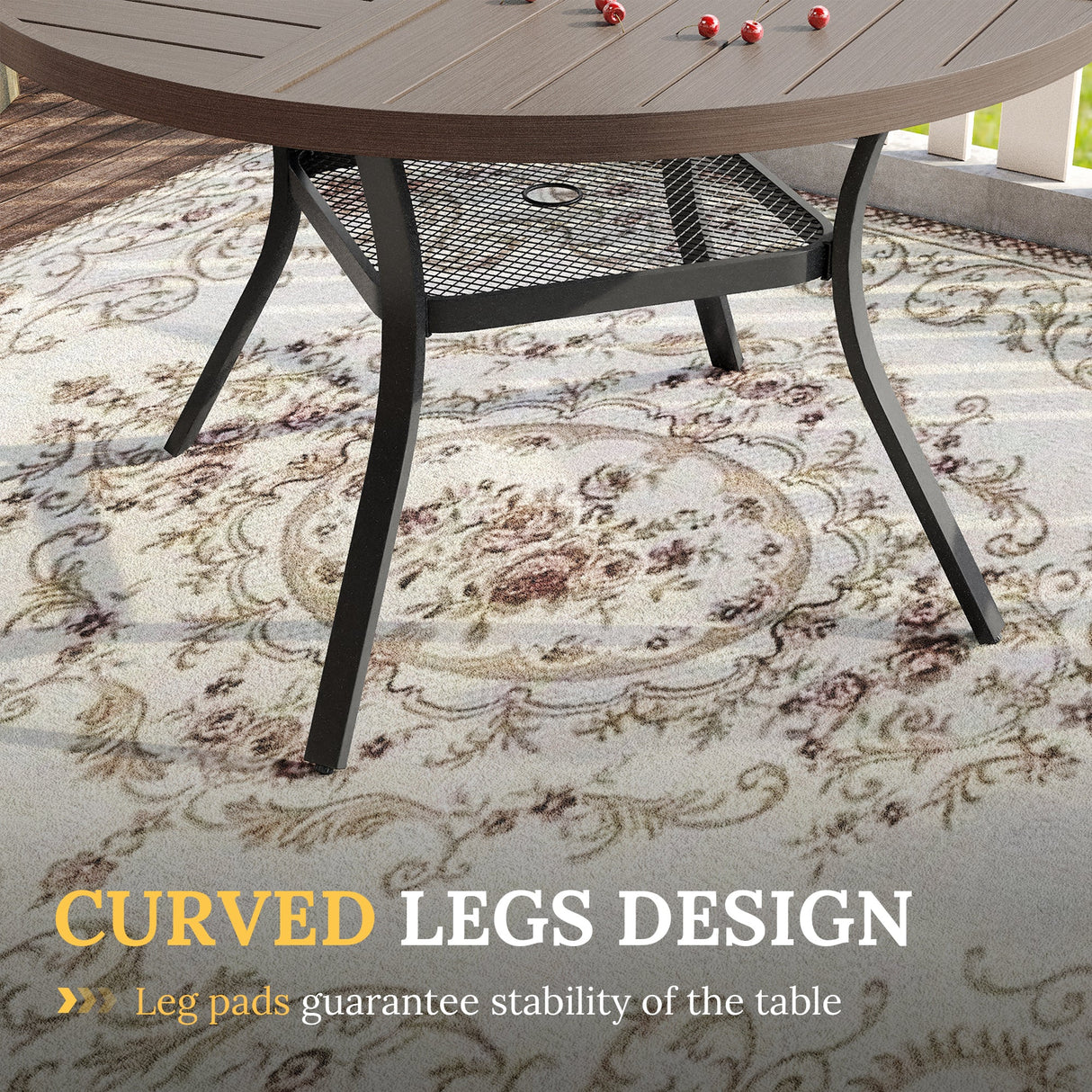 Vicllax 5 Pieces Outdoor Dining Set, 47.2" Metal Round Dining Table and Premium Swivel Chairs