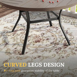 Vicllax 5 Pieces Outdoor Dining Set, 47.2" Metal Round Dining Table and Premium Swivel Chairs