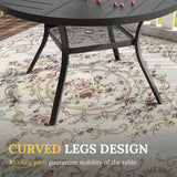 Vicllax Round Patio Dining Table for 4/6/8, Outdoor Large Metal Table