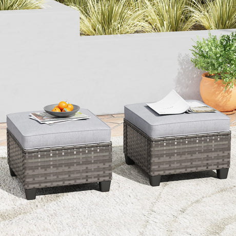 Vicllax Versatile Wicker Patio Sofa, Love Seat Glider, Chairs and Ottomans