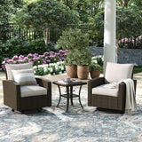 Vicllax Patio Sofa, Wicker Swivel Sofa Chairs, Rattan Sun-Drenched Lounge Seating