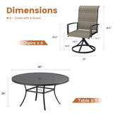 Vicllax 9 Pieces Outdoor Dining Set with 60" Round Dining Table and Premium Swivel Chairs