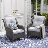 Vicllax Patio Wicker Oasis Lounge Sofa, Single Chair Set of 2