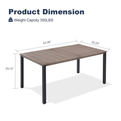 Mesa de comedor de metal para patio exterior Vicllax para 4/6 