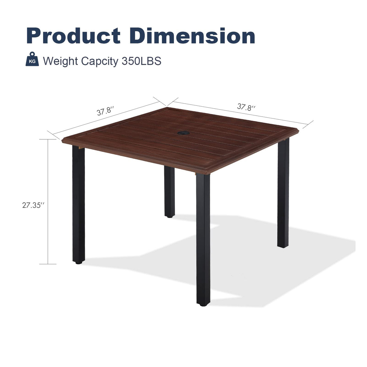 Vicllax Outdoor Patio Metal Dining Table for 4/6