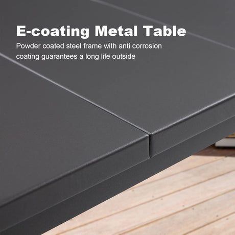 Mesa de comedor de metal para patio exterior Vicllax para 4/6 