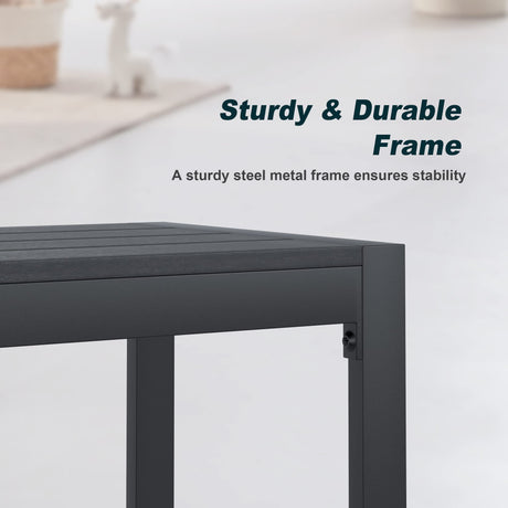 Vicllax Banco de exterior para jardín de césped, banco de jardín sin respaldo