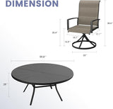 Vicllax 9 Pieces Outdoor Dining Set, Metal Round Table and Premium Paddad Swivel Chairs