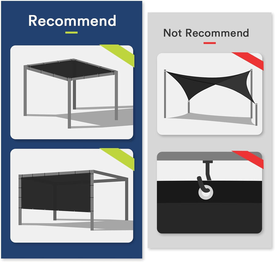 Vicllax 90% Shade Cloth Sun Shade Privacy Panel with Reinforced Gromme ...