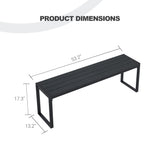 Vicllax 53" Outdoor Bench for Lawn Garden, Backless Patio Garden Bench