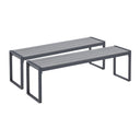 Vicllax Banco de exterior para jardín de césped, banco de jardín sin respaldo