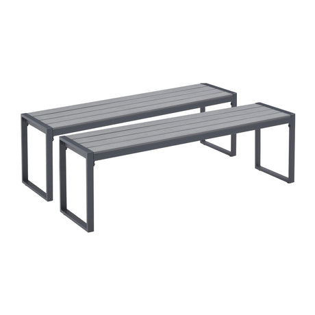 Vicllax 53" Outdoor Bench for Lawn Garden, Backless Patio Garden Bench
