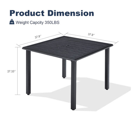 Mesa de comedor de metal para patio exterior Vicllax para 4/6 