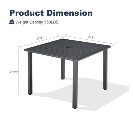 Mesa de comedor de metal para patio exterior Vicllax para 4/6 