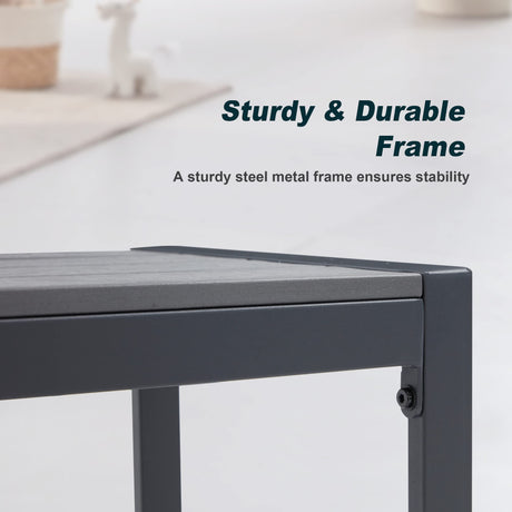 Vicllax Banco de exterior para jardín de césped, banco de jardín sin respaldo