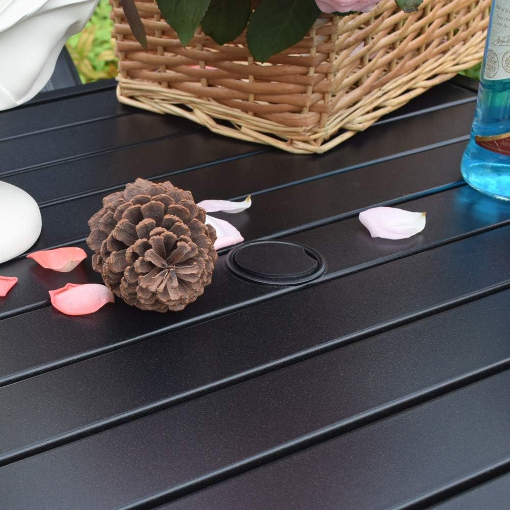 Vicllax 3/5 PCS Outdoor Swivel Bar Set, Patio Wicker Bar Chairs and Square Bar Table