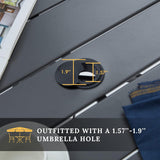 Vicllax 50” / 60" Outdoor Round Metal Dining Table with Umbrella Hole for 6,8