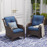 Vicllax Patio Wicker Oasis Lounge Sofa, Single Chair Set of 2