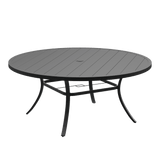63" Round Metal Outdoor Dining Table for 10 People - Adjustable Umbrella Hole - 5 Colors