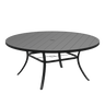 63" Round Metal Outdoor Dining Table for 10 People - Adjustable Umbrella Hole - 5 Colors