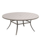 63" Round Metal Outdoor Dining Table for 10 People - Adjustable Umbrella Hole - 5 Colors