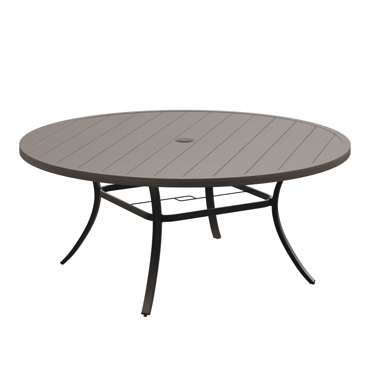 63" Round Metal Outdoor Dining Table for 10 People - Adjustable Umbrella Hole - 5 Colors