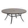 63" Round Metal Outdoor Dining Table for 10 People - Adjustable Umbrella Hole - 5 Colors