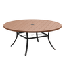 63" Round Metal Outdoor Dining Table for 10 People - Adjustable Umbrella Hole - 5 Colors