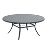 63" Round Metal Outdoor Dining Table for 10 People - Adjustable Umbrella Hole - 5 Colors