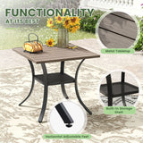 Vicllax 3 Pcs Outdoor Dining Set, 27.6" Square Bar Table and 2 Swivel Chairs