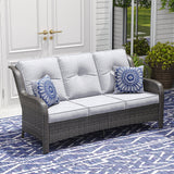 Vicllax Patio Wicker Oasis Lounge Sofa, 3-Seater Sofa