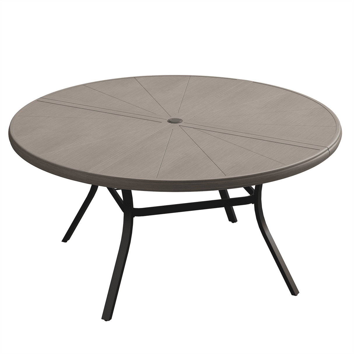 Vicllax Outdoor Round Dining Table, Patio Aluminum Tabletop with Storage Shelf