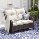 Vicllax Patio Wicker Oasis Lounge Sofa, Loveseat