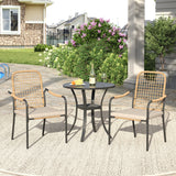 Vicllax 3-Piece Patio Bistro Set, Solana Stackable Chair and 27.6" Metal Round Table