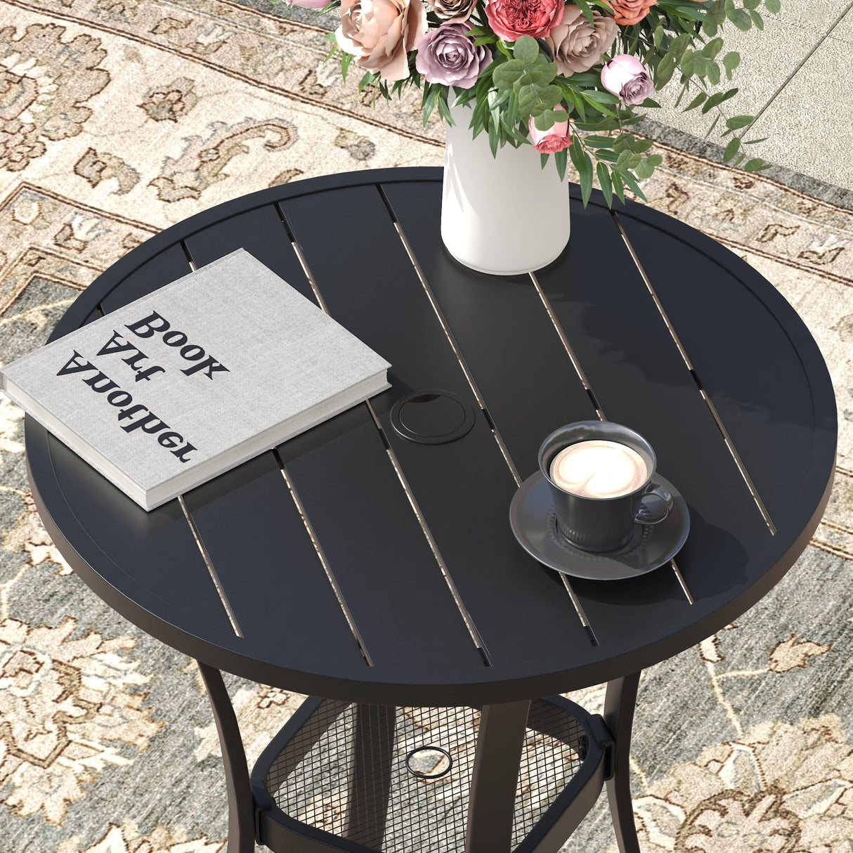 Vicllax 3/5 PCS Outdoor Bar Set, Patio High Bar Chairs and Round Bar Table