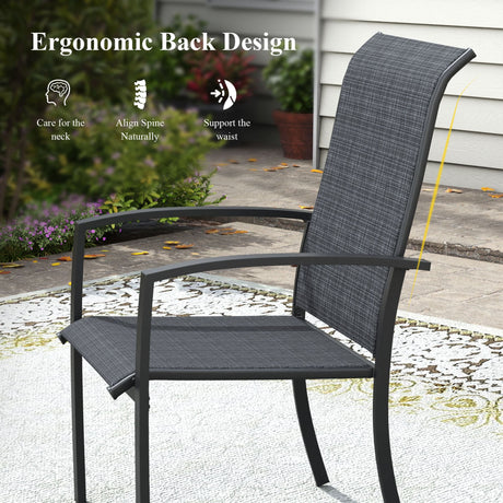 Vicllax 11 PCS Patio Dining Table Set, 60" Round Metal Table and Skyline Stackable Chair