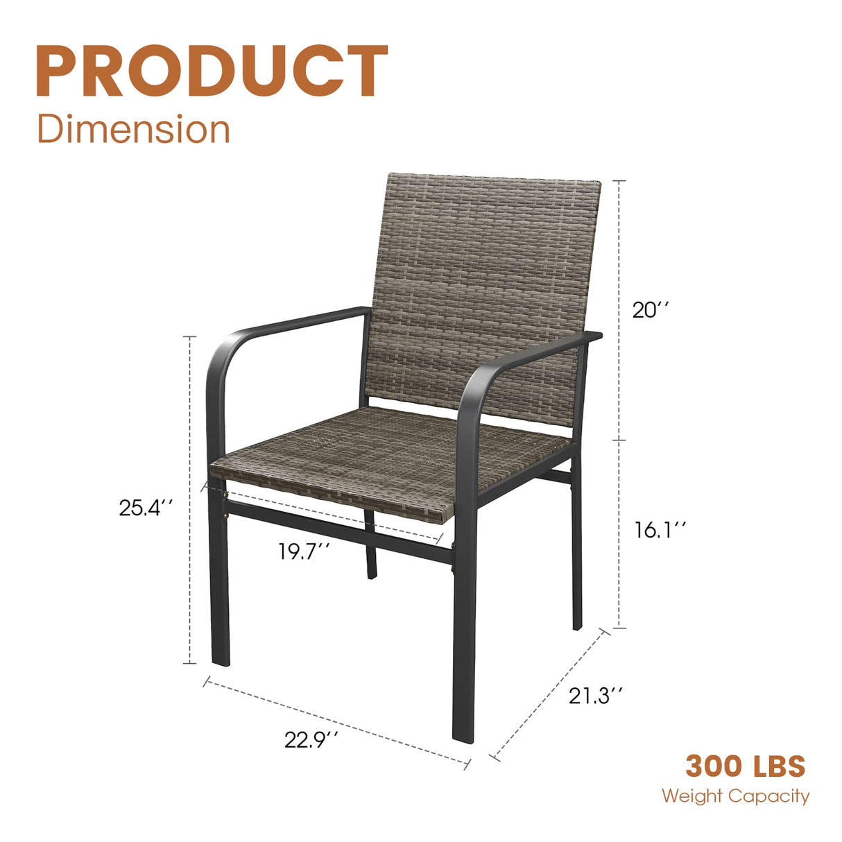 Vicllax Willow Circle 5/7 Pieces Wicker Dining Set, Round Metal Table and Wicker Armchairs
