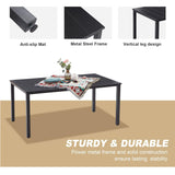 Vicllax 7-Piece Outdoor Dining Set, Rectangle Dining Table for 6 and Patio Dining Chairs