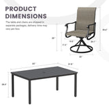 Vicllax 7 Pieces Outdoor Dining Set with Rectangular Dining Table and Swivel Chairs